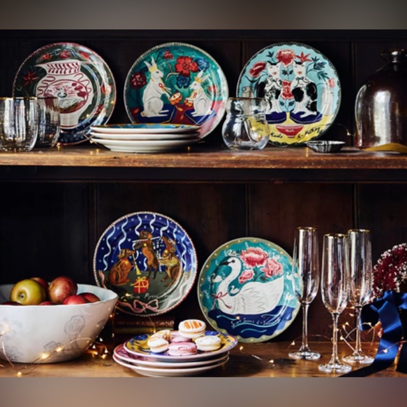 Anthropologie Emily Maude festive dessert plate - Picture 2 of 4